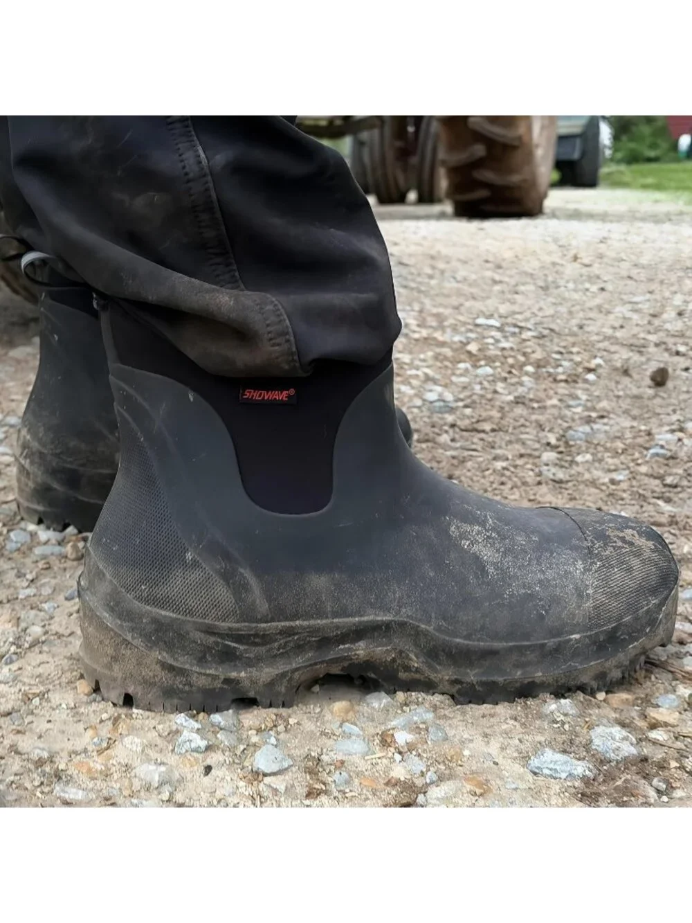 Men's Black Lightweight Ultra-Light Mud Rubber Fishing Waterproof Rain Boots